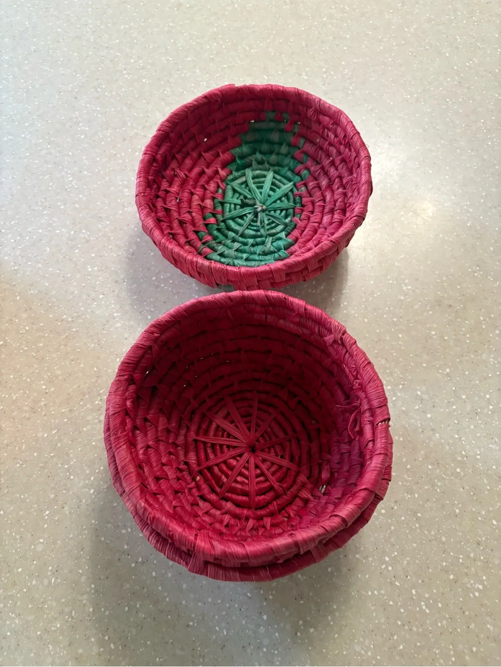Handwoven Red & Green Fruit Basket Box